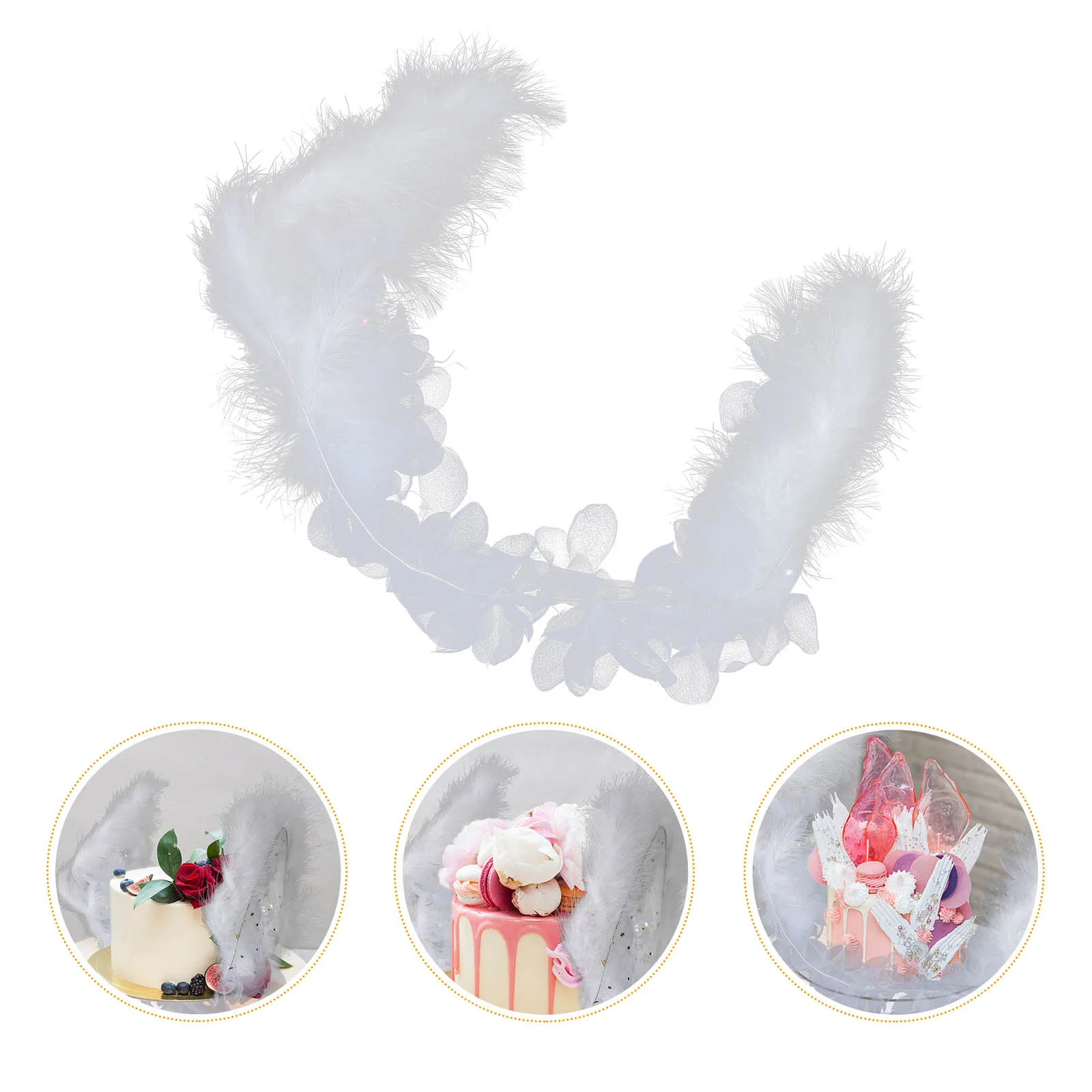 

Moon Boat Ornament Pearl White Wedding Cake Decor Plume Topper Baking Accessories Fits Most Cakes Cupcakes Party