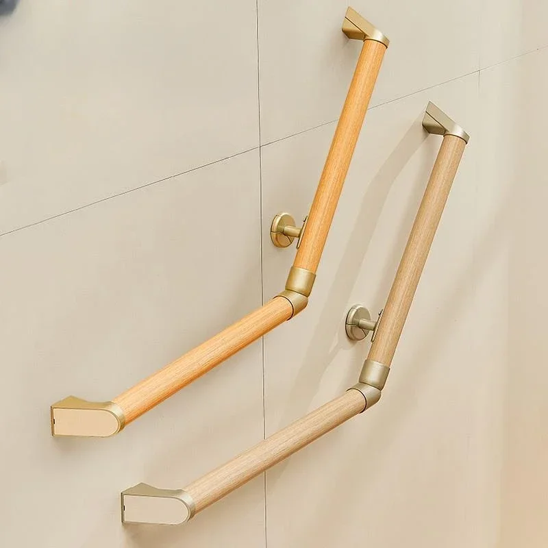 Wood grain handrails, aluminum alloy bathrooms, toilets, barrier-free, disabled elderly safety non-slip toilet railings