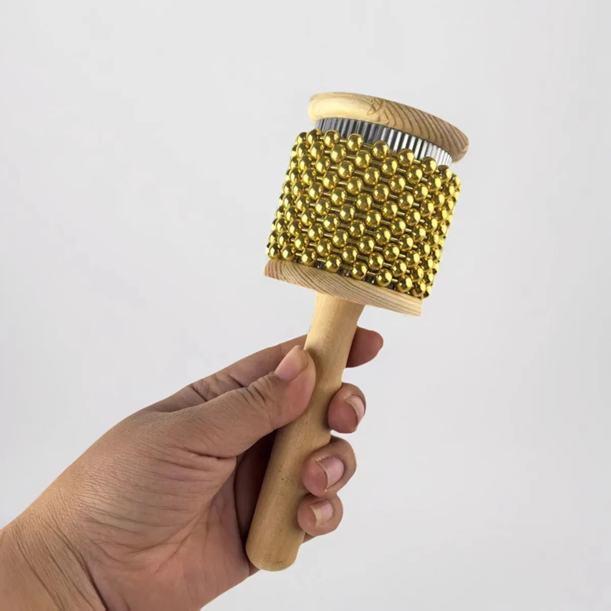 

Percussion Cabasa with Beads Bells Musical Instruments Hand Shaker Handheld Metal Cylinder