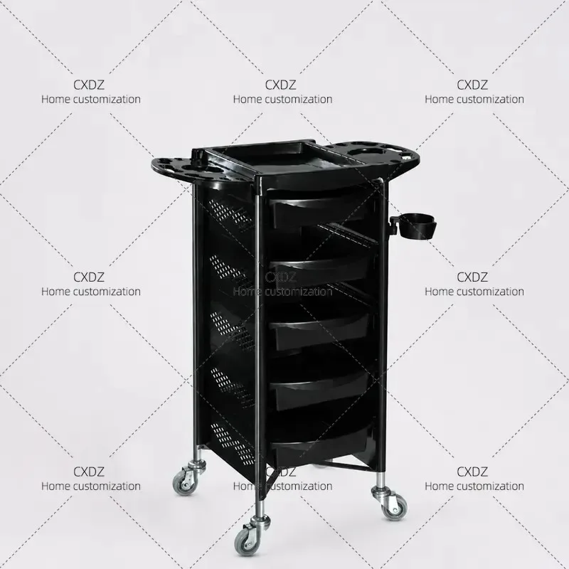 Multifunctional Hair Salon Trolley Cart Professional Hairdressing Tool Storage Bar Cart for Beauty Shop Wholesale