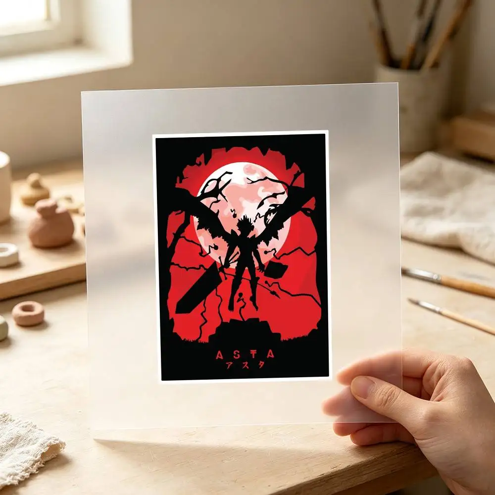 Anime Demon Asta Silhouette Waterproof Stickers For Decorating Car Windows Motorcycles And Computers.