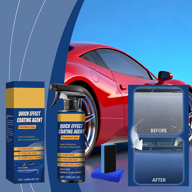 

Автомобильное нанокерамическое покрытие 120 мл, набор, твердость 9H, высокоглянцевая полировка, гидрофобный герметик для краски, защитный слой для автомобиля