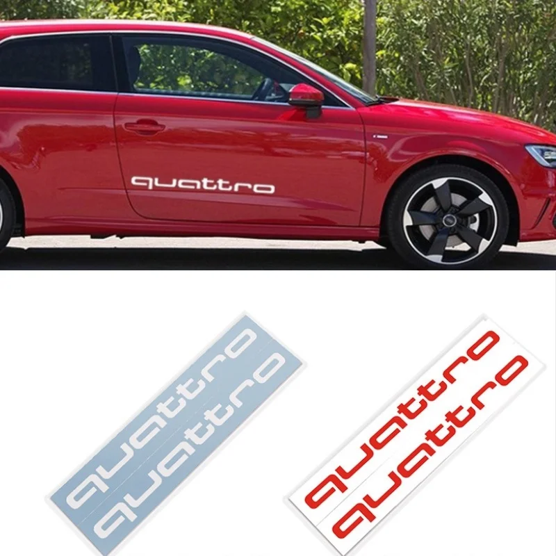 2pcs Car Body Reflective Stickers Decorative Stickers For Audi Quattro A1 A3 A4 A5 A6 A7 A8 Q2 Q3 Q5 Q7 S2 S3 S4 TT