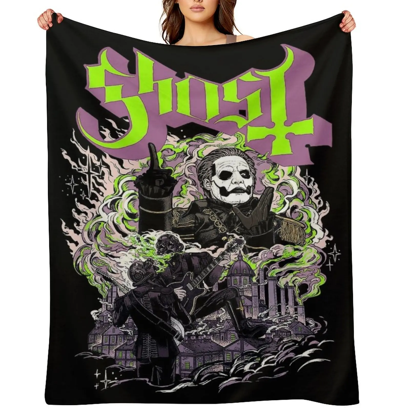 

Gho5t-merch- Throw Blanket Soft Plush Plaid sofa bed Sofa Throw cosplay anime Blankets