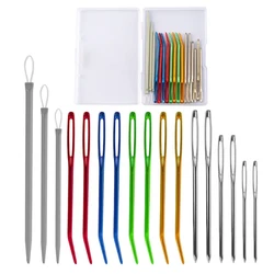 17Pcs Bent Tip Tapestry Needle Large Eye Yarn Needle Wool Needle for Knitting