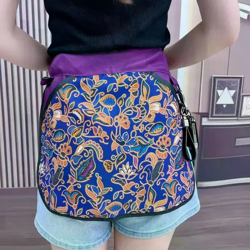 Ethnic Pattern Portable Waist Bag Large-capacity Oil-resistant Multi-Function Tool Pouch Stain-resistant Polyester Durable