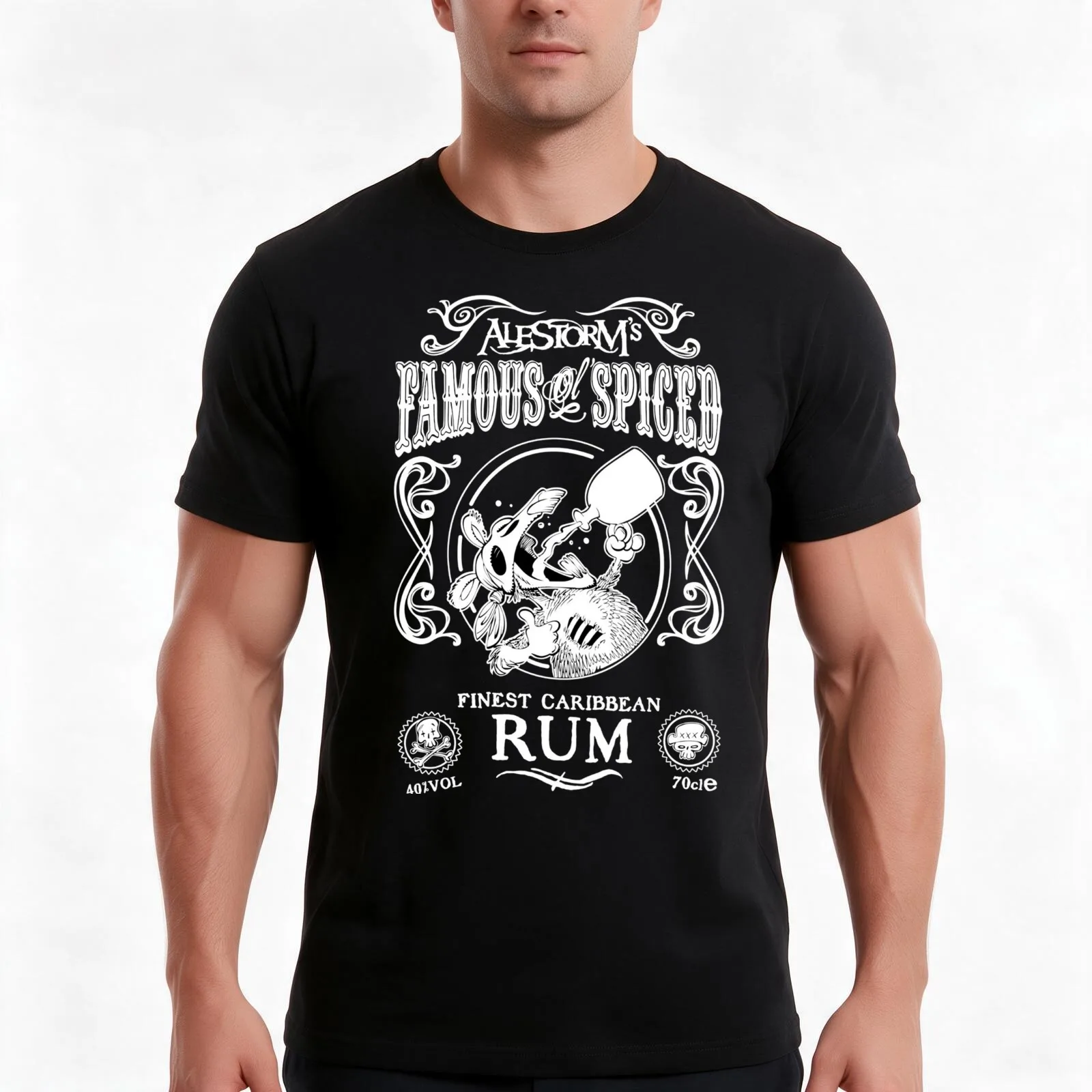Alestorm Hangover T-Shirt, Summer Casual Cotton Tee, Oversized Streetwear Tops, Vintage Graphic Print, Loose Fit Short Sleeve