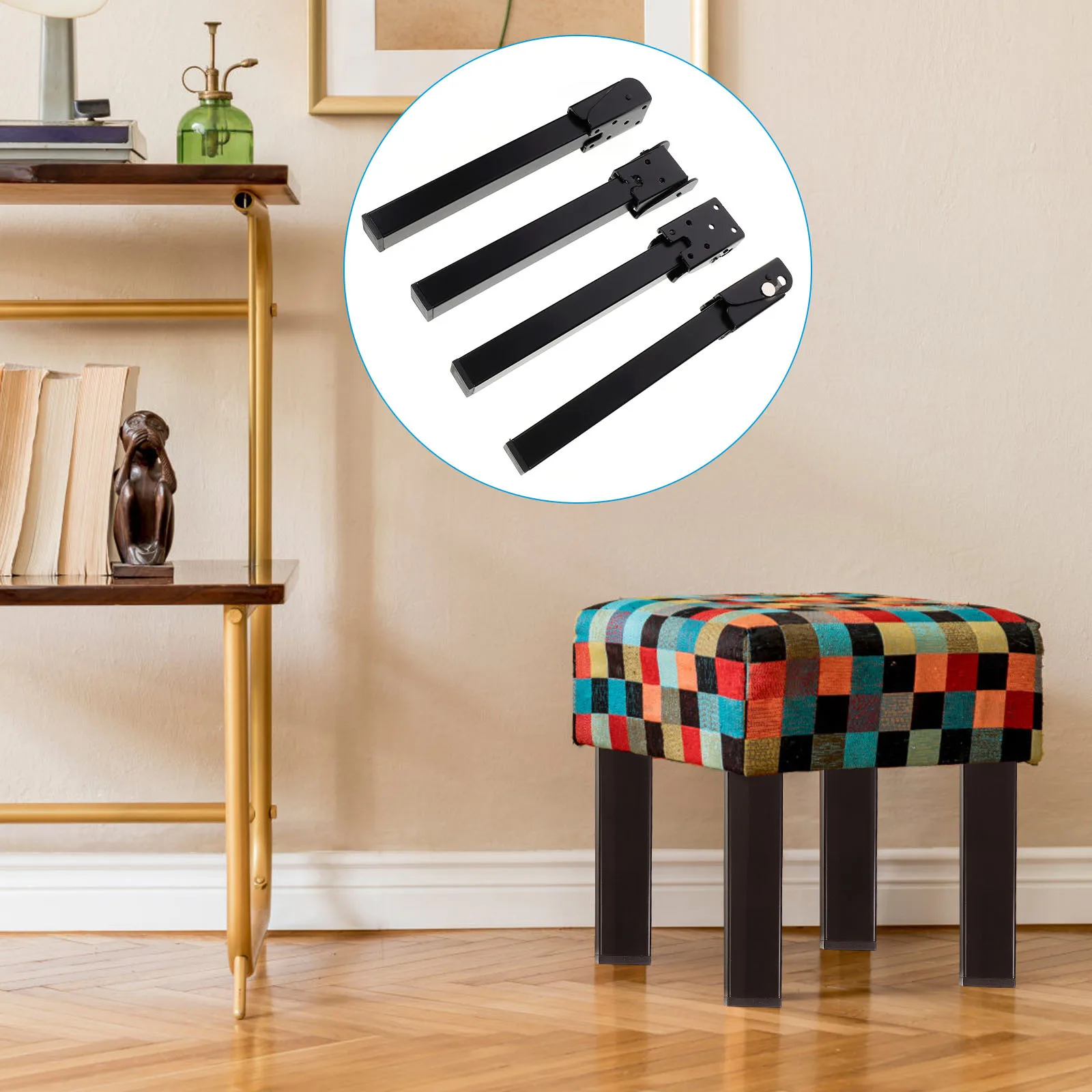 

4pcs Computer Desk Small Legs Laptop Legs Feet Sturdy For Laptop Bed Table Coffee Table Furniture Accessories Black