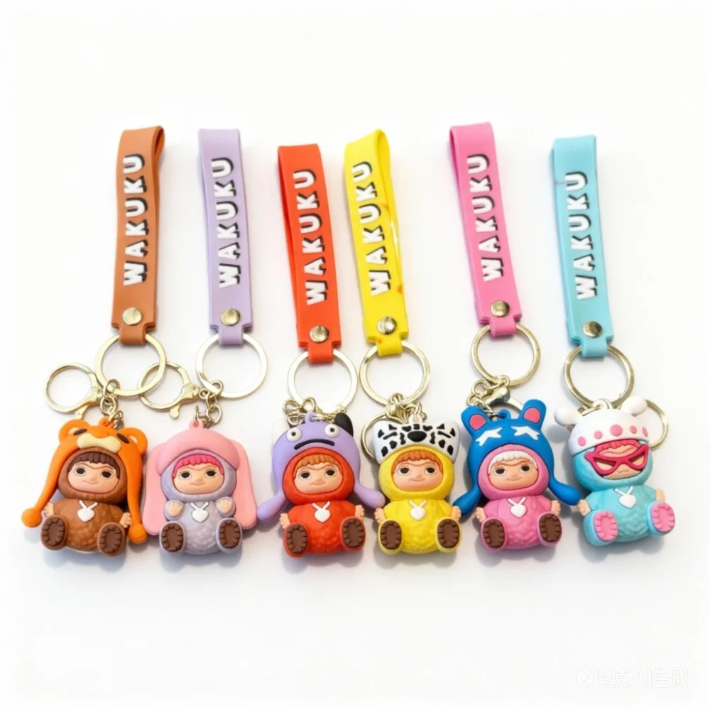

New Cute WAKUKU Doll Anime Keychain Figurines Model For Schoolbags Accessories High-quality Men And Women Toy Birthday Gifts