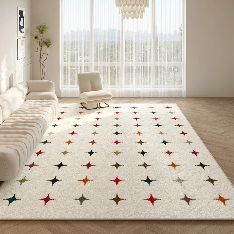 

Cute Carpet Kids Room Colored Star Rugs Living Room Nordic Warm Sofa Coffee Table Floor Mat Large Soft Carpet For Bedroom