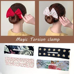 Fashion Iron Twisted Wire Bow Tie Hair Headband Roller Hairpin Lazy Curler Donut Bun Maker Women Styling Accessories Headwear