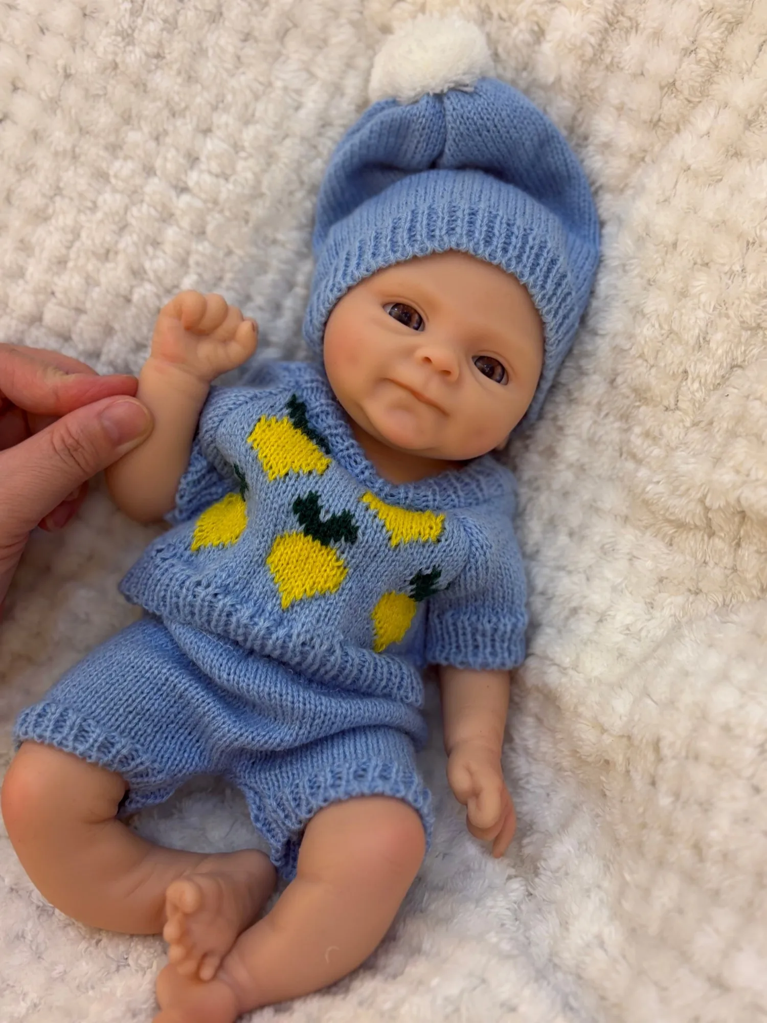13 인치 실리콘 bebe Smily Boy 전체 솔리드 Slicone Bebe Reborn 인형 선물용 현실적인 신생아 아기 인형 장난감 Muñeca Reborn