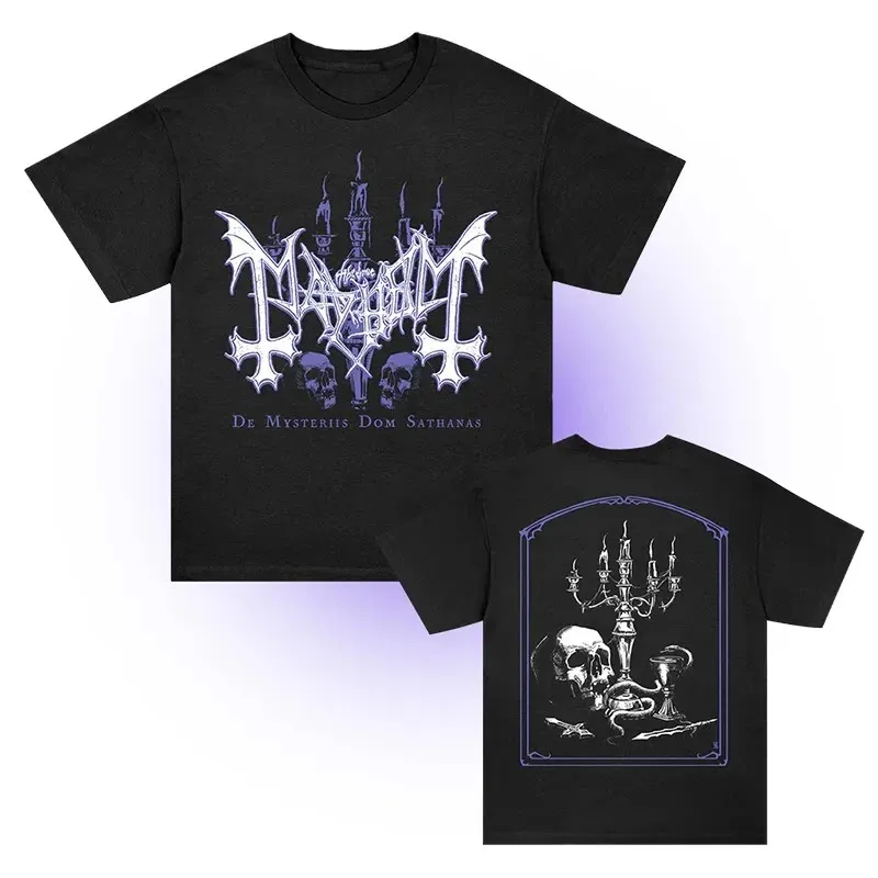 Mayhem Norwegian Band T-shirt Black Metal Rock Punk Men Women Oversized Streetwear American Retro Dark Style Band Short Sleeve