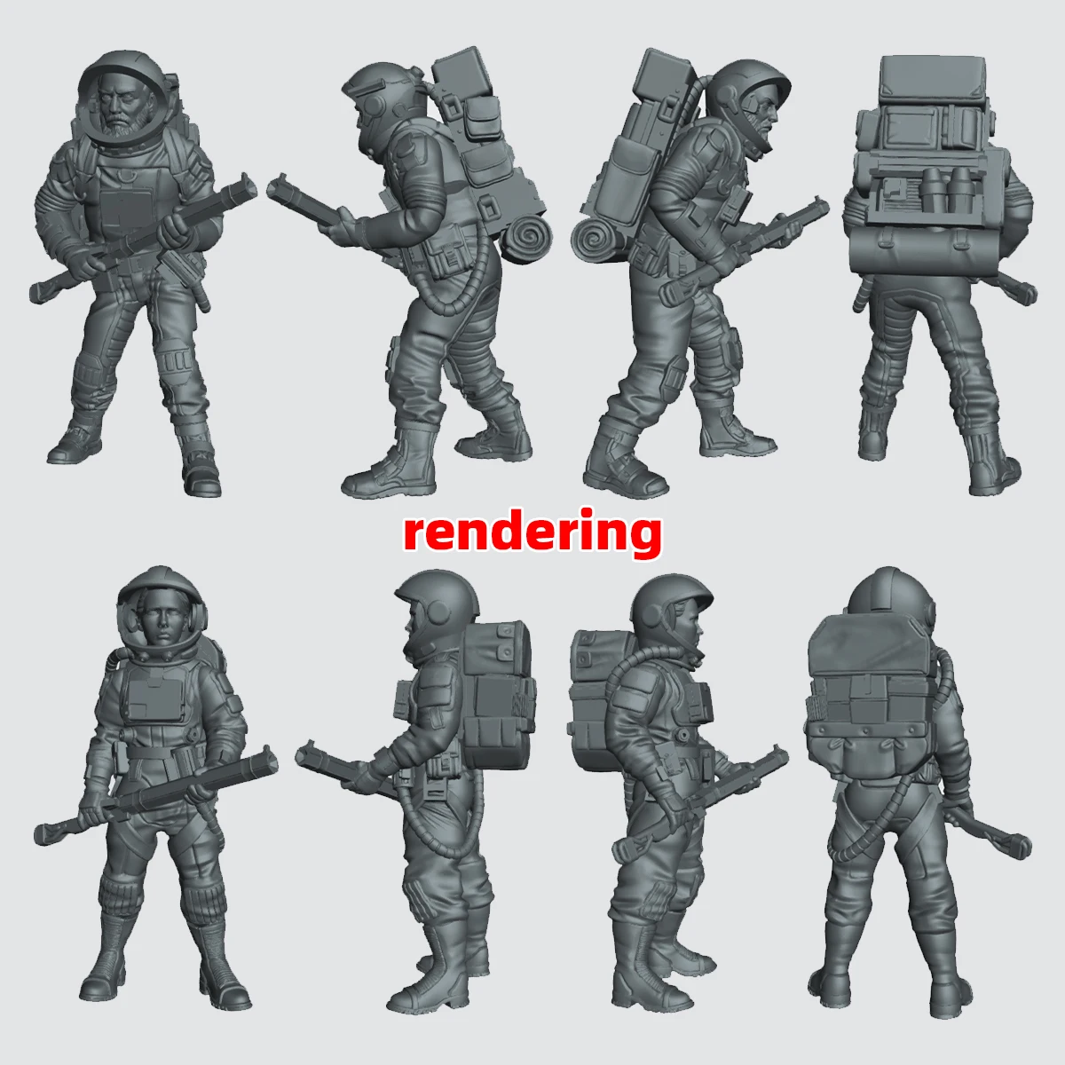 1/35 1/48 1/72 Maßstab Modellbausatz 3D Harz Miniatur-Soldatenfiguren Diorama Unbemalt Sci-Fi Menschliche Schwere Infanterie-Truppe DIY – Detail 4