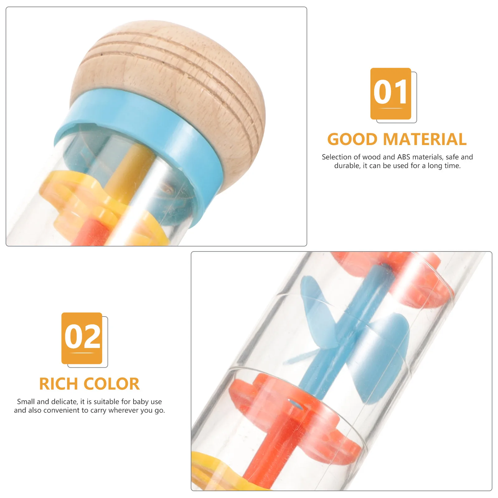 

Rain Sounder Music Toys Wooden ABS Color Recognition Instruments Creative Plaything for Kids Improve Music Capacity Safe Durable