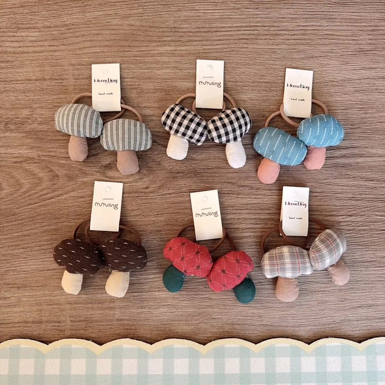 Baby Cartoon Pilz Elastische Haarbänder für Mädchen Scrunchies Pferdeschwanzhalter Kinder Puppen Haargummis Haaraccessoires