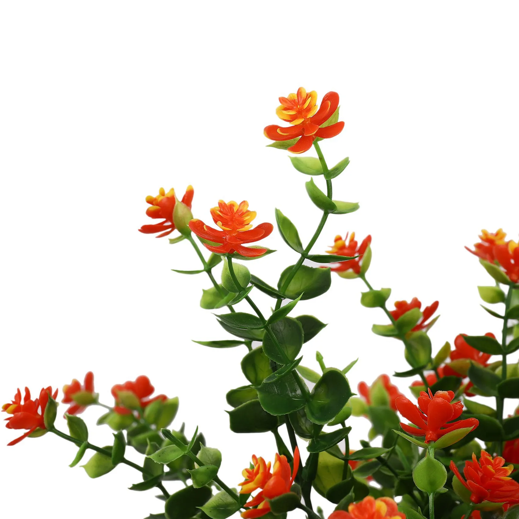 

A23P 24 шт. искусственные цветы уличные растения устойчивые к ультрафиолетовому излучению, 8 ветвей искусственная пластиковая зелень кустарники растения в помещении и на улице