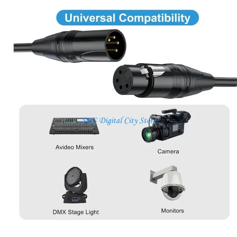 U75B Durability 4Pin XLR Male to Female Y Splitter Cable for Splitting Merging Sound in Professional Music Systems