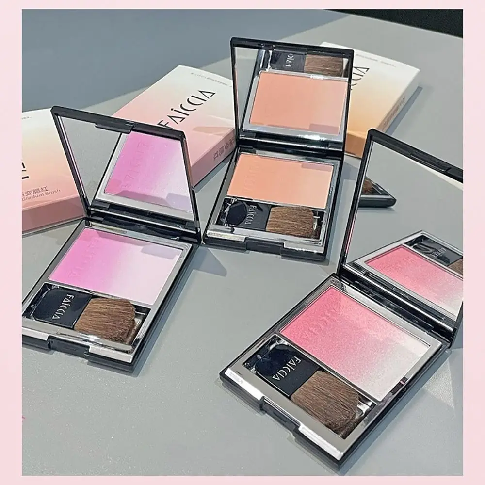 Gradient Color Powder Blusher Pearlescent Glitter Natural Brightening Expansive Color Blusher High Visibility Color Highlight