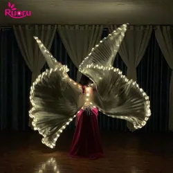 Ruoru Led Luminous Belly Dance Wings Show Props Fluorescent Dance Yellow Light Split Wings Adult Bellydance Isis Wings Carnival
