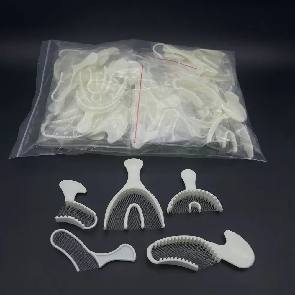 10pack/50pcs Dental Disposable Impression Bite Registration Net Tray Dental Net Tray Dental Lab Tray