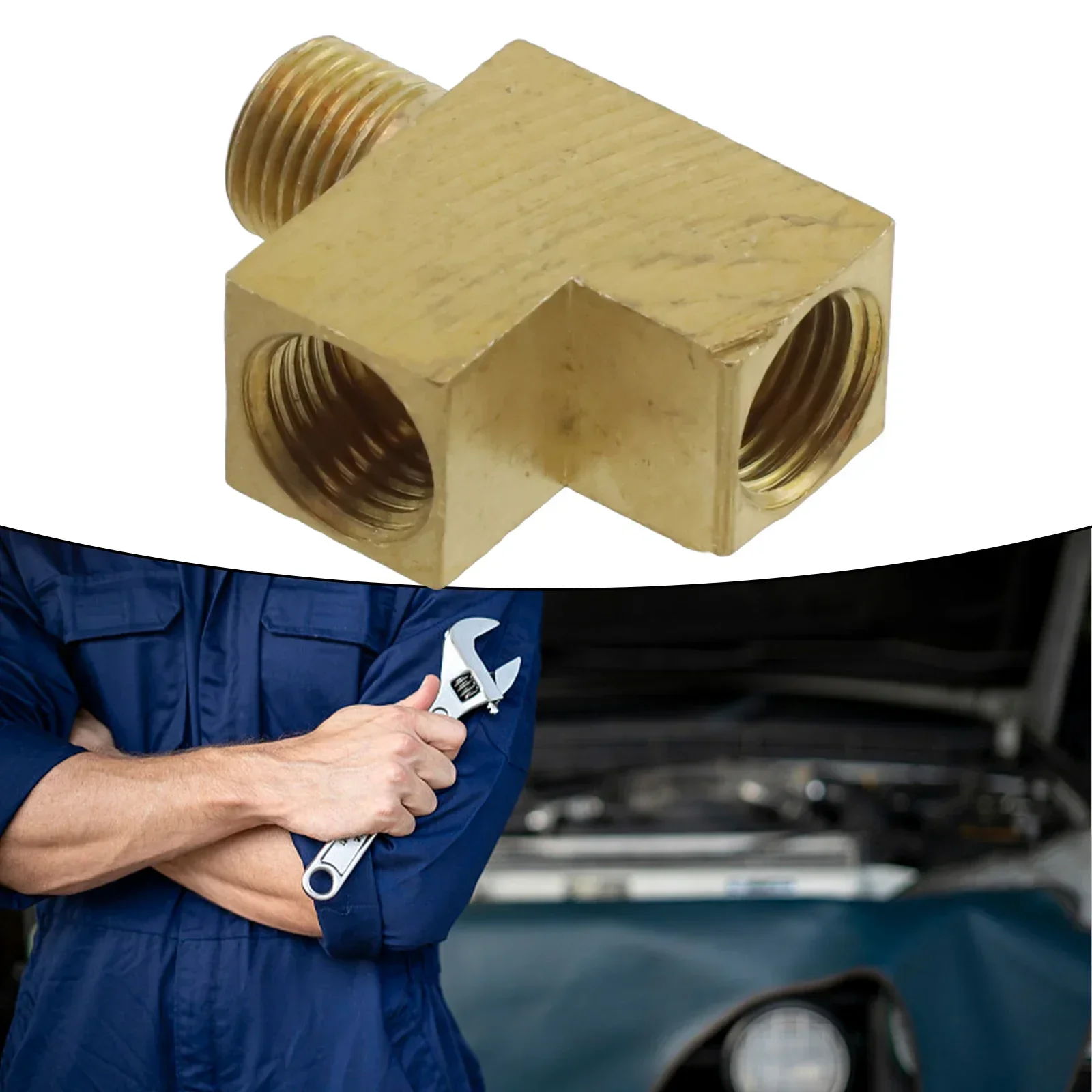 Adaptador de ângulo m10x1, distribuidor t de latão, indicador de pressão de óleo, adaptação de aplicações automotivas para interruptor de pressão de óleo