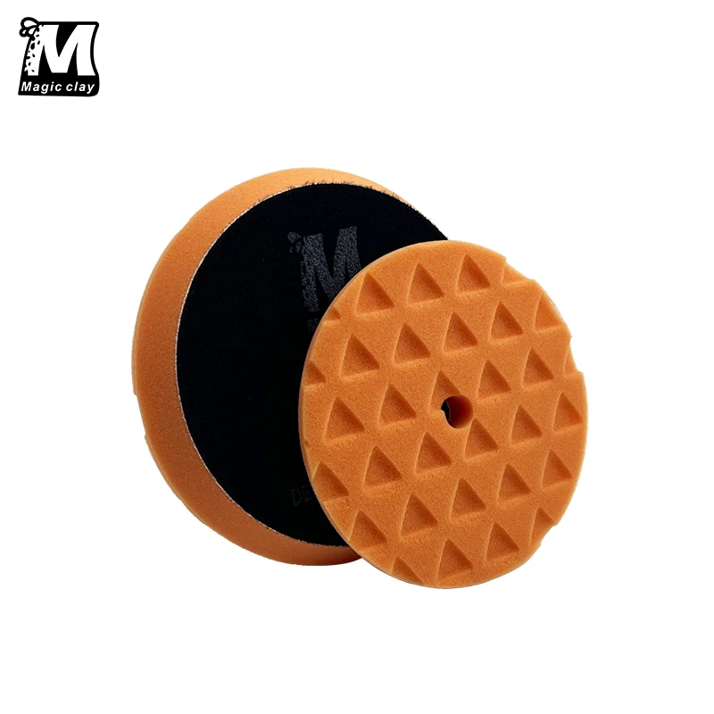 

Auto Motorcycle Car Scratch Removal Auto Self-Adhesive Buffing Waxing Sponge Triangular Orange Foam Buffing Pad