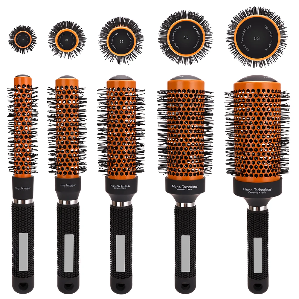 

5 Sizes Professional Salon Hairdress Curling Comb Anti Static Hair Combs High Temperature Resistant Aluminum Tube Ceramic Comb