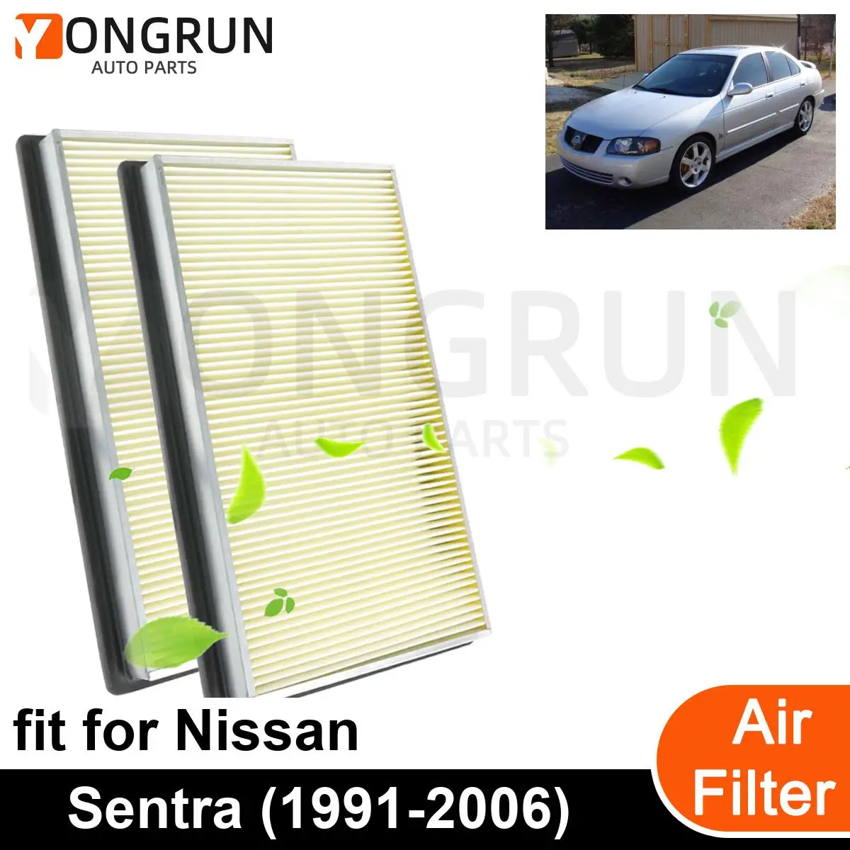 

2 шт., автомобильный воздушный фильтр для двигателя 1991-2006 Nissan Sentra, автомобильные аксессуары OEM CA4309 16546-0Z000 16546-V0110