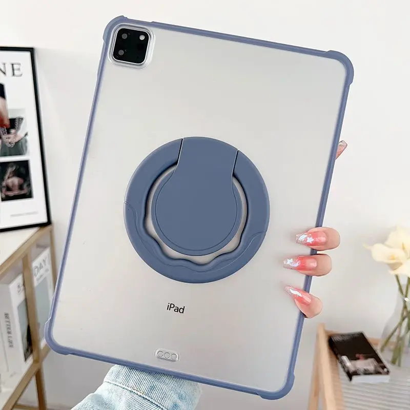 Rotate Bracket Transparent Hard Shell Case for Ipad Air 4 5 10.9inch 10th Generation 7/8/9 10.2 Pro11 2021 2022 Protective Shell