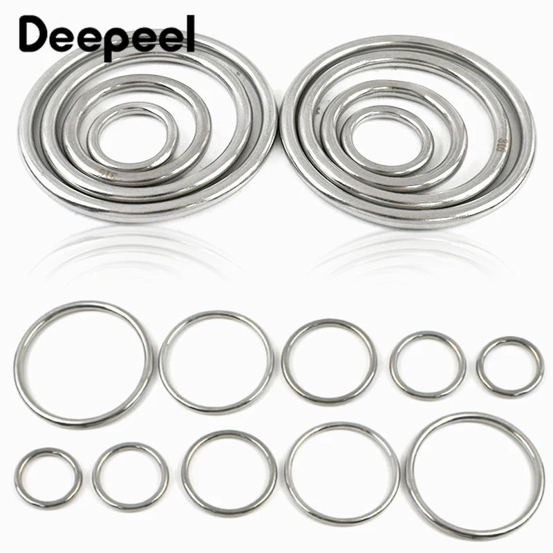 

3/5Pcs 15-100mm Stainless Steel O Ring Buckle Metal Buckles Backpack Keychain Carabiner Clips Bag Strap Loop Hook Rings Clasp