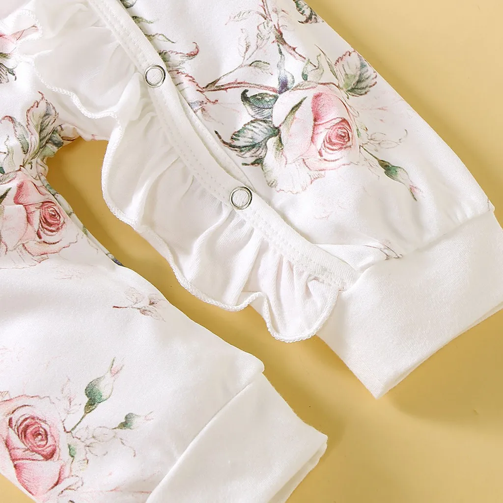 2024 Autumn Baby Onesie Newborn Baby Girl Floral Print Long Sleeve Cute Romper for Infant 0-18 Months Jumpsuits Toddler Girl