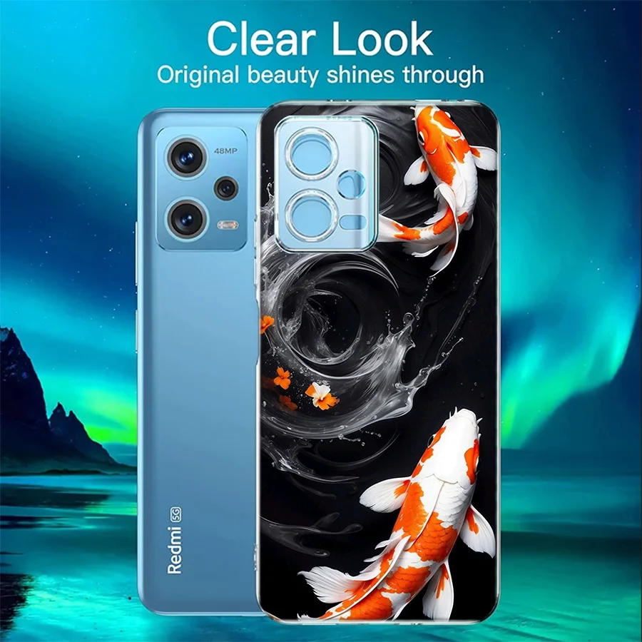 High End Ornamental Fish and Koi Carp Cover Case For Xiaomi Redmi Note 12S 12 11 Pro Plus 11T 11S 10 5G 10S 9 9T 9S 8 8T 7 5A Pr