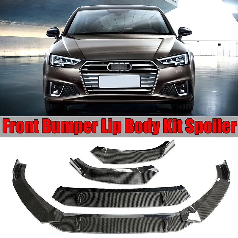 High grade accessories for Audis A4 B8.5 front shovel Sports style A4/S4 bright black carbon fiber front lip