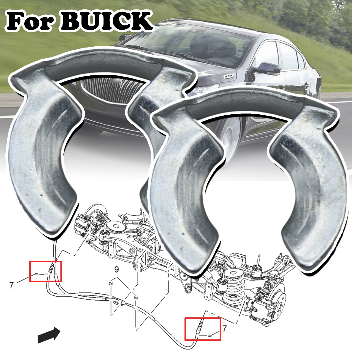 

2pcs For ENCORE ALLURE CASCADA LACROSSE REGAL VERANO Hand Brake Parking Cable Bracket Clip Holding Lock Washer Clamp 22740119
