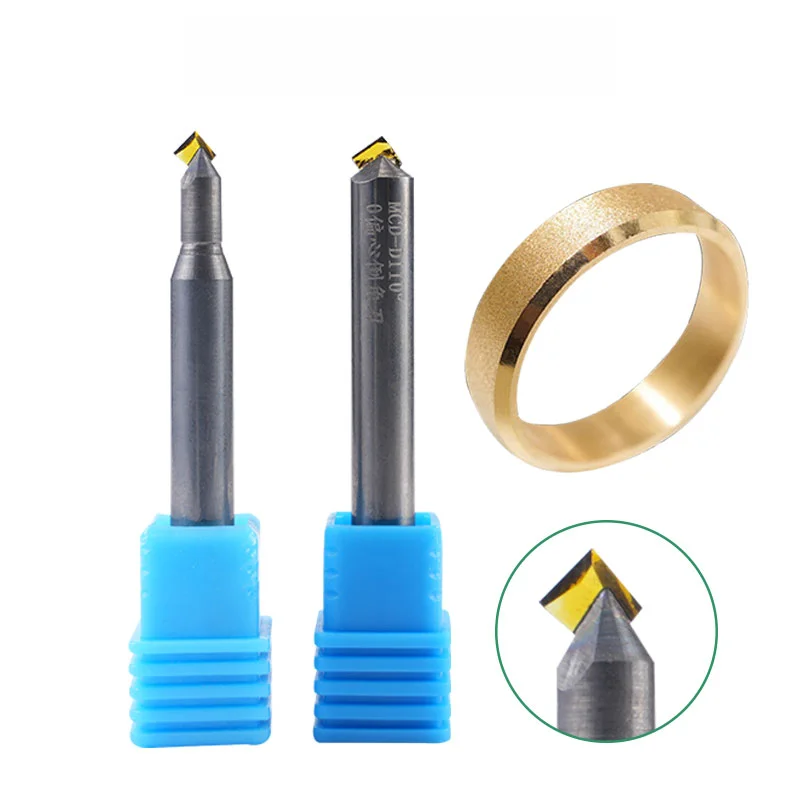 Qiyes CNC cutting tools MCD chamfering end mill milling cutter for gold ring Bracelets