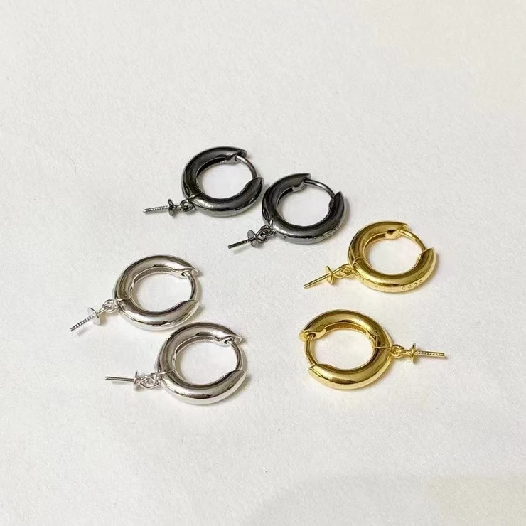 

Оптовая продажа, серьги из стерлингового серебра 925 пробы, фурнитура для крепления, базовые монтажные детали, аксессуар для жемчуга 9-12 мм