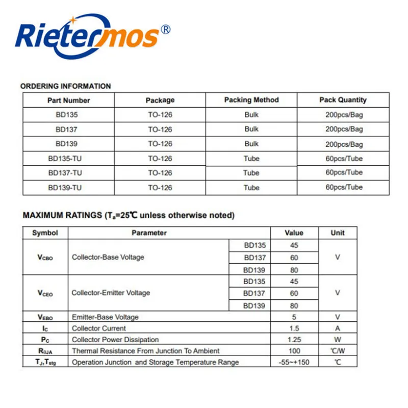 200 Uds BD139 BD139-16 100-250 TO-126-3 CJ originales