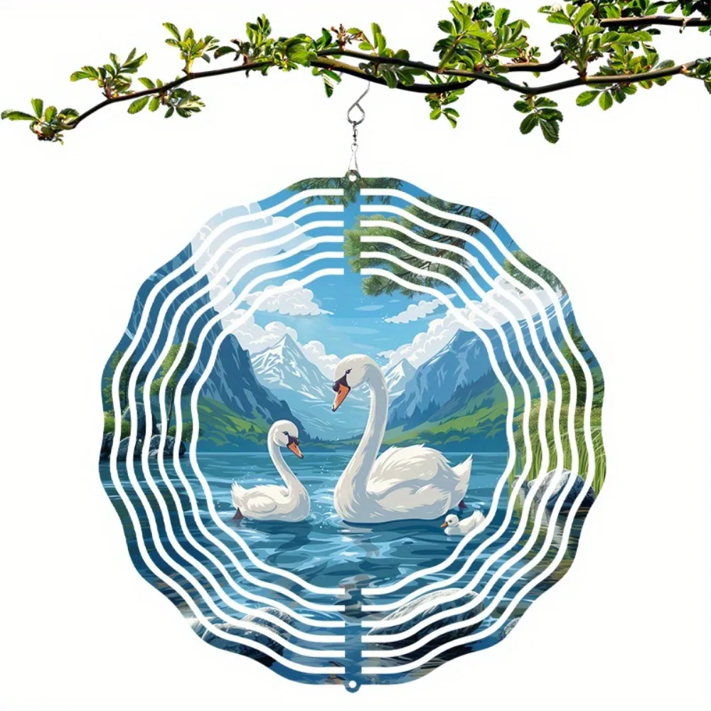 

Metal Wind Spinner 3D Garden Sculpture Kinetic Hanging Decor Outdoor Art Ornament Lawn Decoration for Yard Patio Home Gift