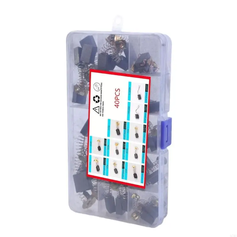 57BE 40pcs Motor eléctrico Cepillos carbono reemplazo para herramienta eléctrica