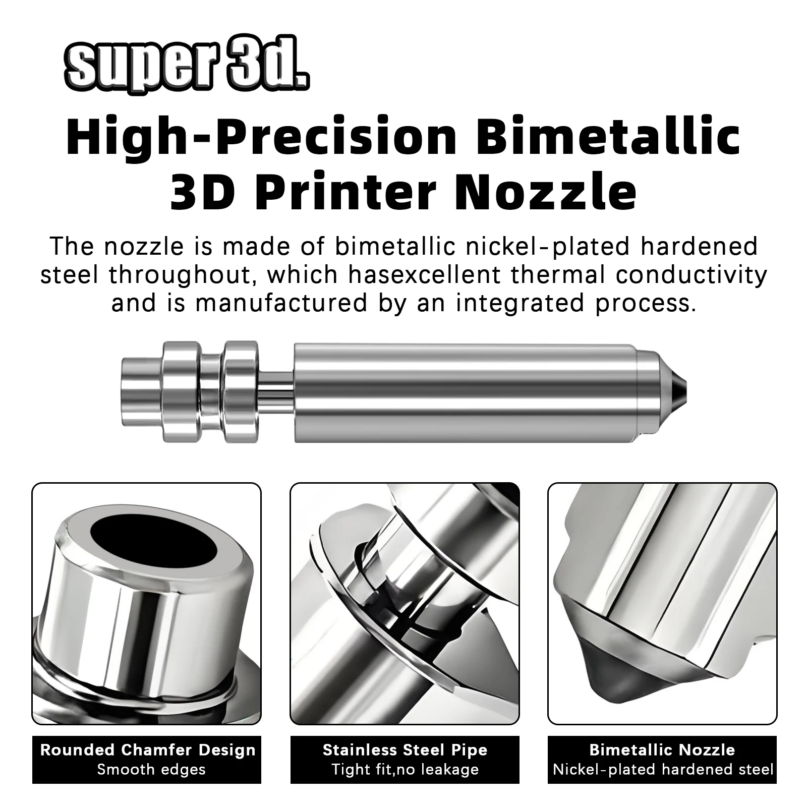 

For Anycubic Kobra X Bimetallic Nozzle 0.4 0.6 0.8 KX Hot End Smooth Internal Bore Cobra X Hotend Kobra X 3d Printer Accessories