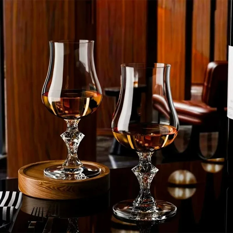 1Pcs Elegant Clear Whiskey Glass Luxury Snifter Tumbler for Bourbon Scotch Cognac Bar Home Drinking Gift