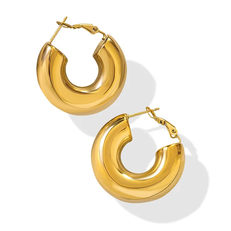 Ins Style Ornament U-Shaped Geometric Earrings for Women 2023 New Non-Fading Temperament Titanium Steel Gold-Plated Stud Earring