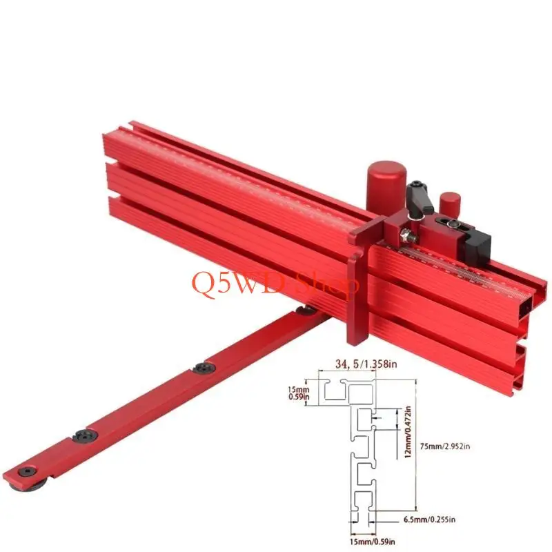 Q5WD 450mm Miter Gauges Fence With Track Stop Sawing Assembly Rulers for Table Sawing Routers Woodworking Benches Tool