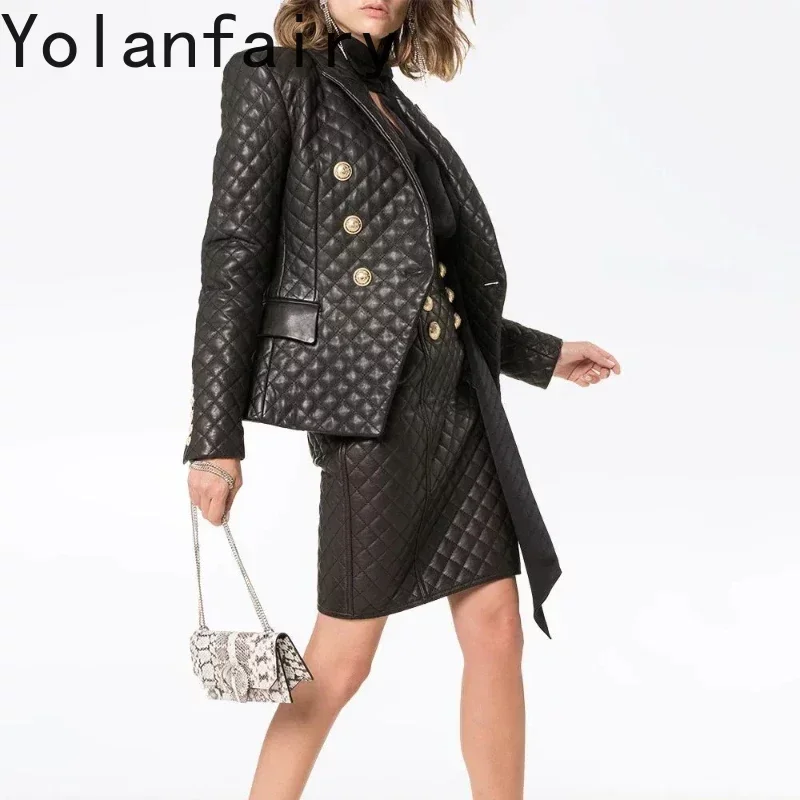 Genuine Leather Jacket Women\'s 2024 Autumn Winter Korean Ladies Short Sheepskin Coats Fashion Leather Jacket Women Chaquetas Lq