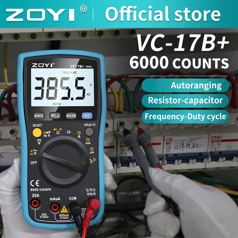 ZOYI VC17B+ Digital Multimeter 6000 Counts Multimetro Multitester Digital Profesional Transistor Capacitor Tester lcr esrmeter