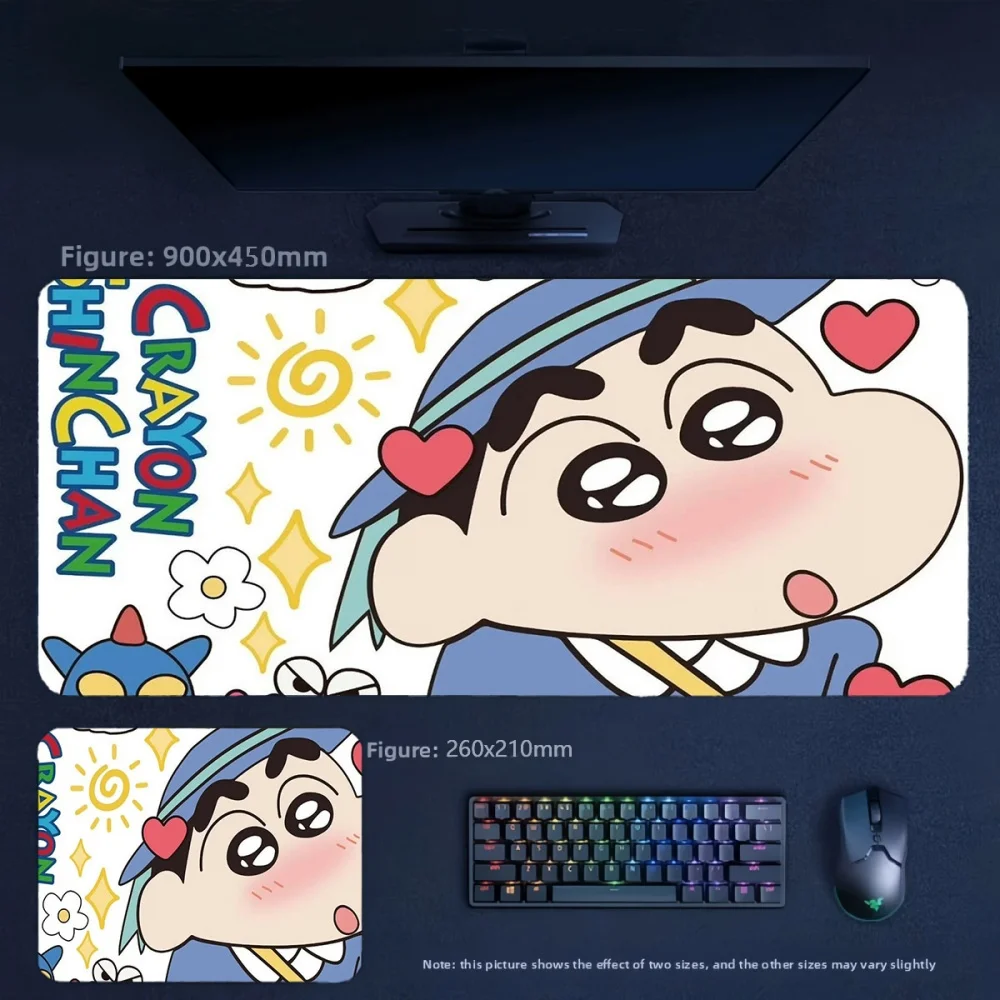 Office Girl Precision Edging High-quality Leather Tablemat Animation Crayon Shin-chan and His Friends Leather Non-slip Mouse Pad