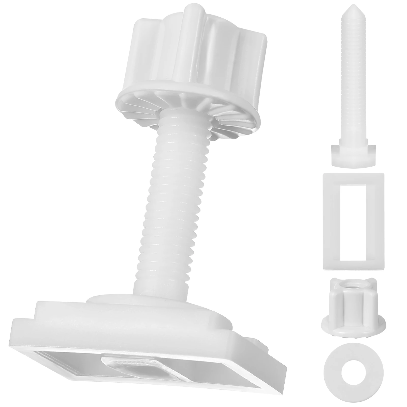 

2pcs Toilet Seat Screws Set Plastic Hardware Kit For Secure Installation Replacement Bolts Washers Nuts Hinge Fasteners