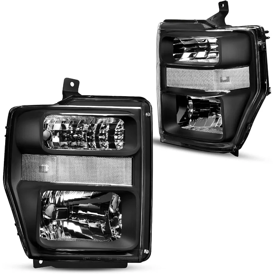 

Headlights Assembly Compatible with 2008 2009 2010 Super Duty Truck Replacement Pair for Driver and Passenger Side Black Housi
