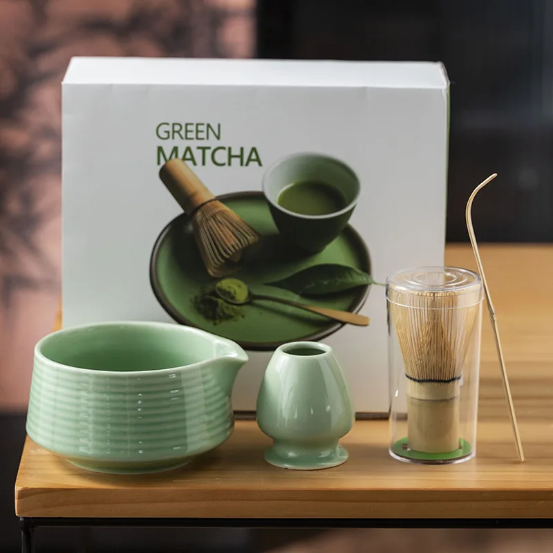 

Matcha set stone pottery tea-spot tool ceramic matcha bowl tea lid set Japanese tea cup matcha powder mixer